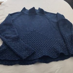 Beautiful Blue sweater with offset zipper